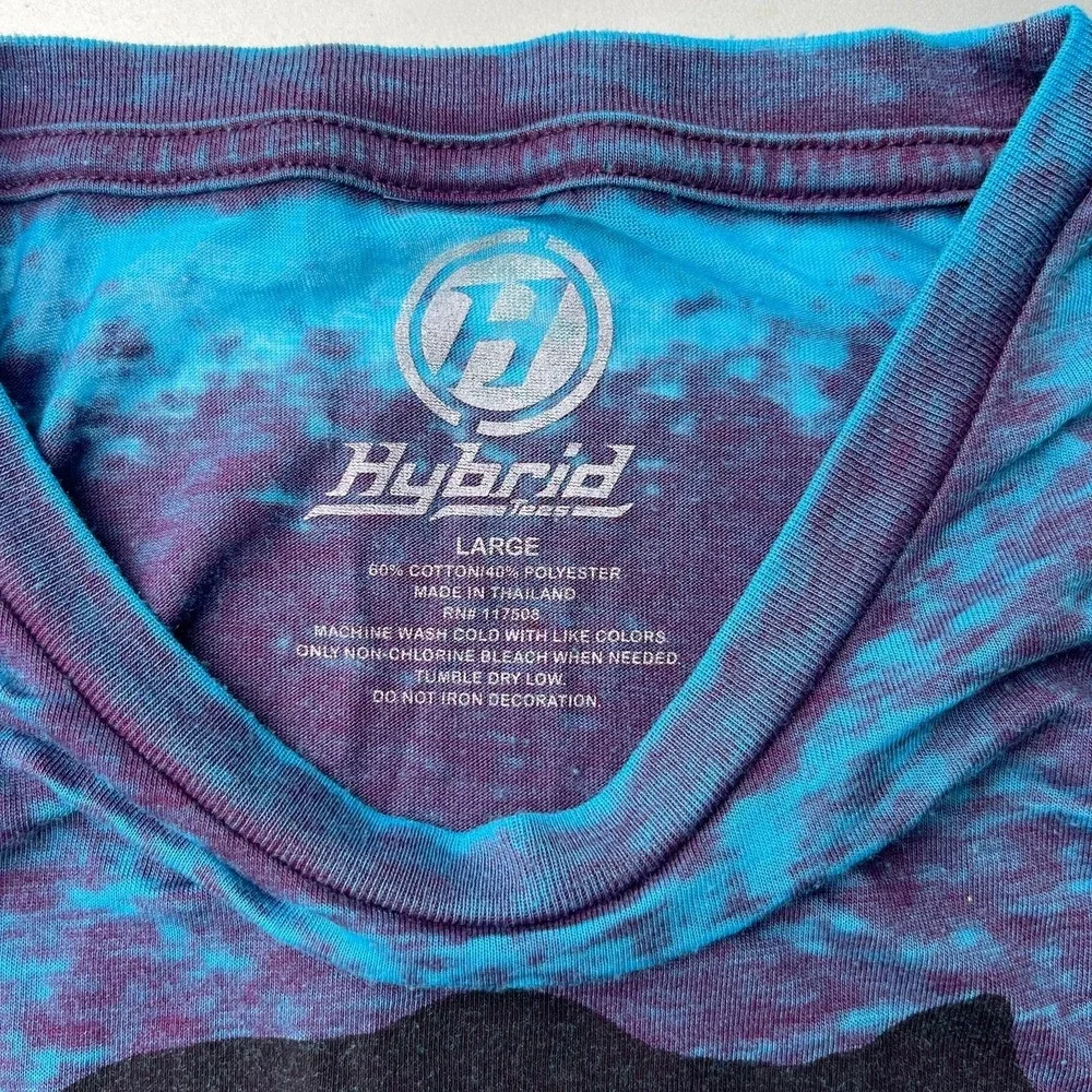 Blue and purple tye dye type of style Jimi Hendrix t-shirt